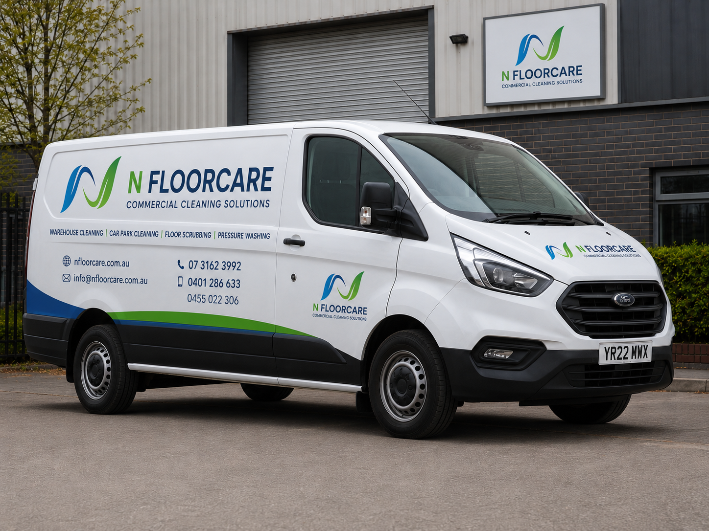 N Floorcare specialist service vehicle — fully equipped for commercial and industrial floor care deployment